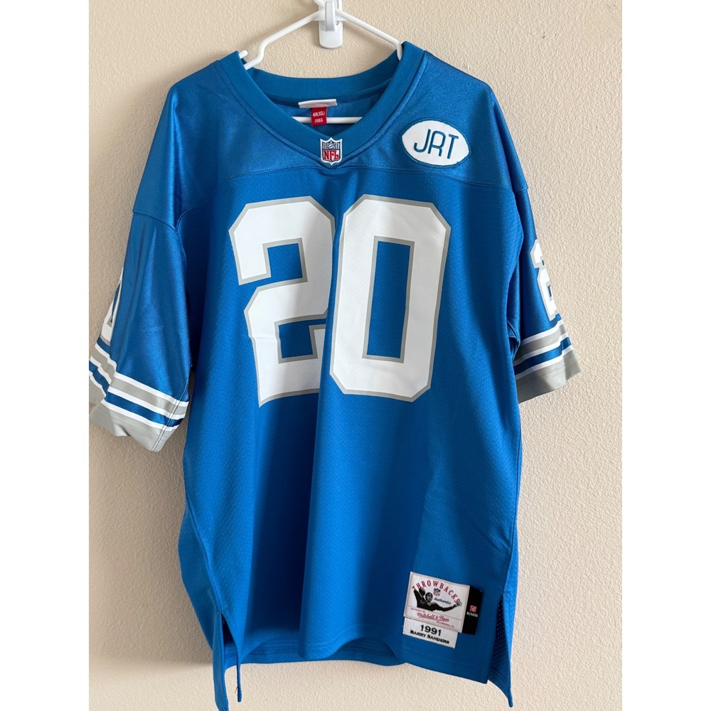 Mitchell & Ness Detroit Lions Barry Sanders 1991‎ Throwback Jersey Blue 48 XL